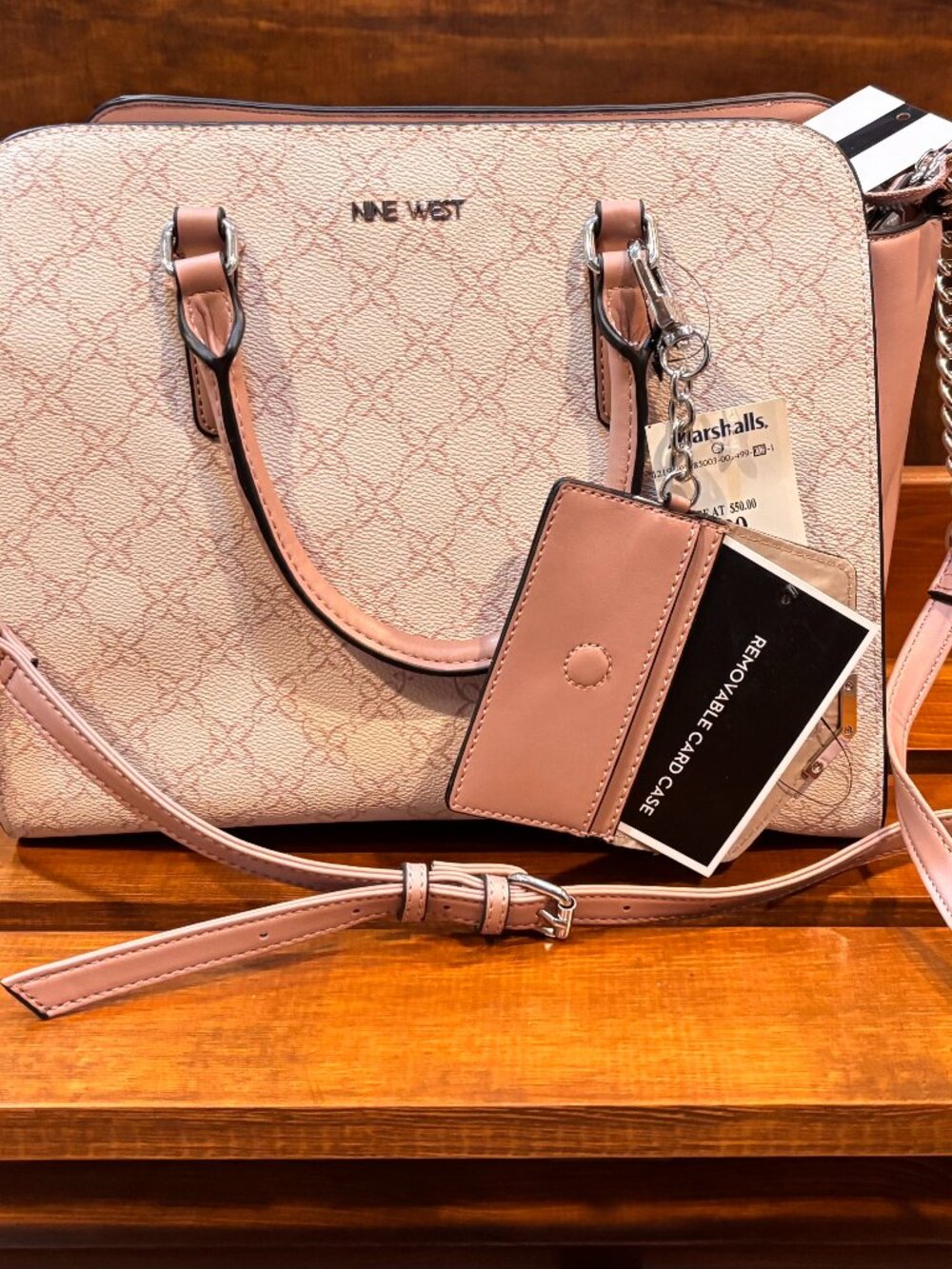 Nine West Blush Pink Satchel Crossbody Purse NWT